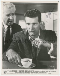 5y0479 JAMES GARNER signed 8x10 still 1960 close up seated with a cup of coffee in Cash McCall!