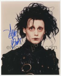 5y0707 JOHNNY DEPP signed color 8x10 REPRO still 1990 best portrait in costume as Edward Scissorhands!