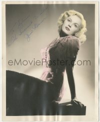 5y0506 JUNE HAVER signed color deluxe 8x10 still 1950s great posed portrait of the pretty actress!