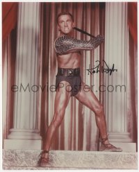 5y0709 KIRK DOUGLAS signed color 8x10 REPRO still 2000s great full-length portrait from Spartacus!