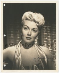 5y0513 LANA TURNER signed deluxe 8x10 still 1950s the beautiful star in sexy halter top evening gown!