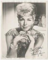 5y0514 LANA TURNER signed deluxe 8x10 still 1965 c/u in sparkling gown from Love Has Many Faces!