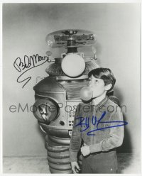 5y0833 LOST IN SPACE signed 8x10 REPRO still 1965 by Bill Mumy as Will Robinson AND robot Bob May!