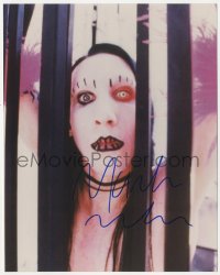 5y0713 MARILYN MANSON signed color 8x10 REPRO still 2001 creepy portrait of the rock musician!