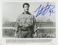 5y0534 MEL GIBSON signed 8x10 still 1990 close up with airplane in background from Air America!