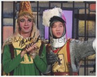 5y0718 MICHAEL NESMITH signed color 8x10 REPRO still 2000s in drag with Monkees co-star Peter Tork!