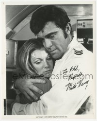 5y0540 MIKE HENRY signed 8x10 still 1972 close up hugging scared Yvette Mimieux in Skyjacked!