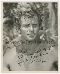 5y0570 RON ELY signed 8x10 still 1960s great barechested portrait of the Tarzan/Doc Savage star!