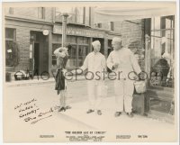 5y0585 STAN LAUREL signed 8x10 still 1958 in a scene with Oliver Hardy in Golden Age of Comedy!