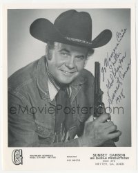 5y0369 SUNSET CARSON signed 8x10 publicity still 1978 great cowboy portrait later in his career!