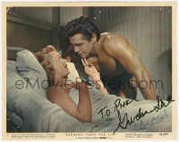 5y0591 TARZAN'S FIGHT FOR LIFE signed color #2 8x10 still 1958 by BOTH Gordon Scott AND Eve Brent!