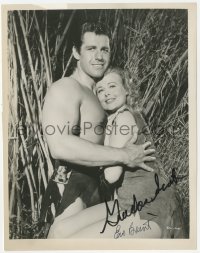 5y0590 TARZAN'S FIGHT FOR LIFE signed 8x10 still 1958 by BOTH Gordon Scott AND Eve Brent!