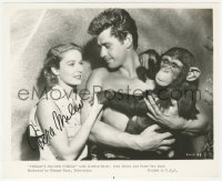 5y0883 VERA MILES signed 8x10 REPRO still 1990s with Gordon Scott & chimp in Tarzan's Hidden Jungle!