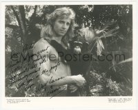 5y0609 WOLF LARSON signed 8x10 still 1991 great posed portrait as Tarzan with Cheetah!