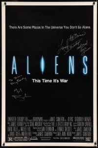 5y0003 ALIENS signed 1sh 1986 by BOTH Michael Biehn AND Lance Henriksen, James Cameron sequel!