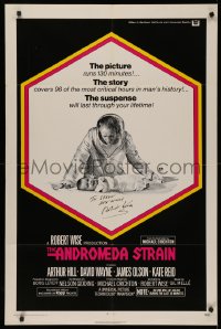 5y0046 ANDROMEDA STRAIN signed int'l 1sh 1971 by Robert Wise, from the Michael Crichton novel!