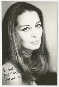 5y0322 CAPUCINE signed 4x6 photo 1980s head & shoulders portrait of the pretty French star!