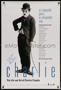 5y0019 CHARLIE: THE LIFE & ART OF CHARLES CHAPLIN signed 27x40 video poster 2003 by Richard Schickel!