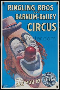 5y0017 LOU JACOBS signed 24x36 REPRO poster 1980s Ringling Bros. and Barnum & Bailey Circus clown!
