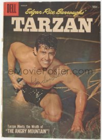5y0308 GORDON SCOTT signed comic book cover August 1957 Edgar Rice Burroughs' Tarzan!