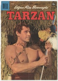 5y0309 GORDON SCOTT signed comic book cover March 1957 Edgar Rice Burroughs' Tarzan!