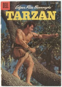 5y0311 GORDON SCOTT signed comic book cover October 1956 Edgar Rice Burroughs' Tarzan!