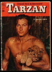 5y0125 LEX BARKER signed #22 comic book July 1951 on the cover of Edgar Rice Burroughs' Tarzan!