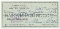 5y0271 ELEANOR POWELL canceled check 1974 she paid $20.00 to a woman named Ginger Bogwall!