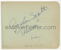 5y0332 GORDON SCOTT signed 4x5 album page 1955 it can be framed & displayed with a repro still!