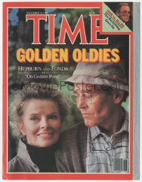 5y0129 HENRY FONDA signed magazine cover November 16, 1981 with Katharine Hepburn in On Golden Pond!