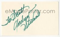 5y0613 ANDREW STEVENS signed 3x5 index card 1980s it can be framed & displayed with a repro!
