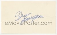 5y0628 DREW BARRYMORE signed 3x5 index card 1980s it can be framed & displayed with a repro!