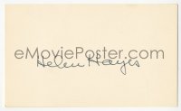 5y0636 HELEN HAYES signed 3x5 index card 1980s it can be framed & displayed with a repro!