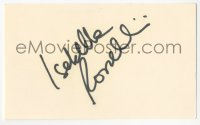 5y0637 ISABELLA ROSSELLINI signed 3x5 index card 1980s it can be framed & displayed with a repro!