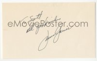 5y0639 JAMES GARNER signed 3x5 index card 1980s it can be framed & displayed with a repro!