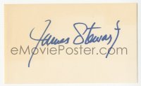 5y0640 JAMES STEWART signed 3x5 index card 1980s it can be framed & displayed with a repro!