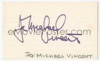 5y0641 JAN-MICHAEL VINCENT signed 3x5 index card 1980s it can be framed & displayed with a repro!