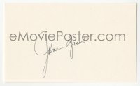5y0642 JANE GREER signed 3x5 index card 1980s it can be framed & displayed with a repro!