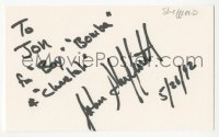 5y0647 JOHNNY SHEFFIELD signed 3x5 index card 1992 it can be framed & displayed with a repro!