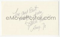 5y0648 JULIE HARRIS signed 3x5 index card 1990 it can be framed & displayed with a repro!