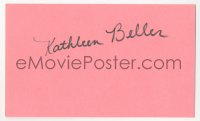 5y0649 KATHLEEN BELLER signed 3x5 index card 1980s it can be framed & displayed with a repro!