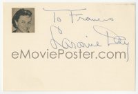 5y0652 LARAINE DAY signed 4x6 index card 1980s it can be framed & displayed with a repro!