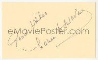 5y0657 MAUREEN O'SULLIVAN signed 3x5 index card 1980s it can be framed & displayed with a repro!