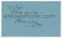 5y0658 MICHAEL V. GAZZO signed 3x5 index card 1980s it can be framed & displayed with a repro!