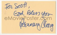5y0670 ROSEMARY CLOONEY signed 3x5 index card 1980s it can be framed & displayed with a repro!