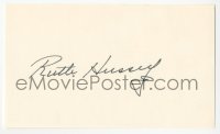 5y0671 RUTH HUSSEY signed 3x5 index card 1980s it can be framed & displayed with a repro!