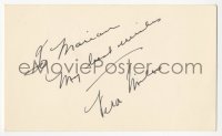 5y0679 VERA MILES signed 3x5 index card 1980s it can be framed & displayed with a repro!