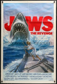 5y0052 JAWS: THE REVENGE signed 1sh 1987 by author of the movie novelization Hank Searls!