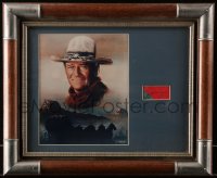 5y0031 JOHN WAYNE signed cut magazine page in 15x18 framed display 1960s ready to hang on your wall!