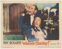 5y0081 WHERE'S CHARLEY signed LC #6 1952 by Ray Bolger, great close up of him in drag!